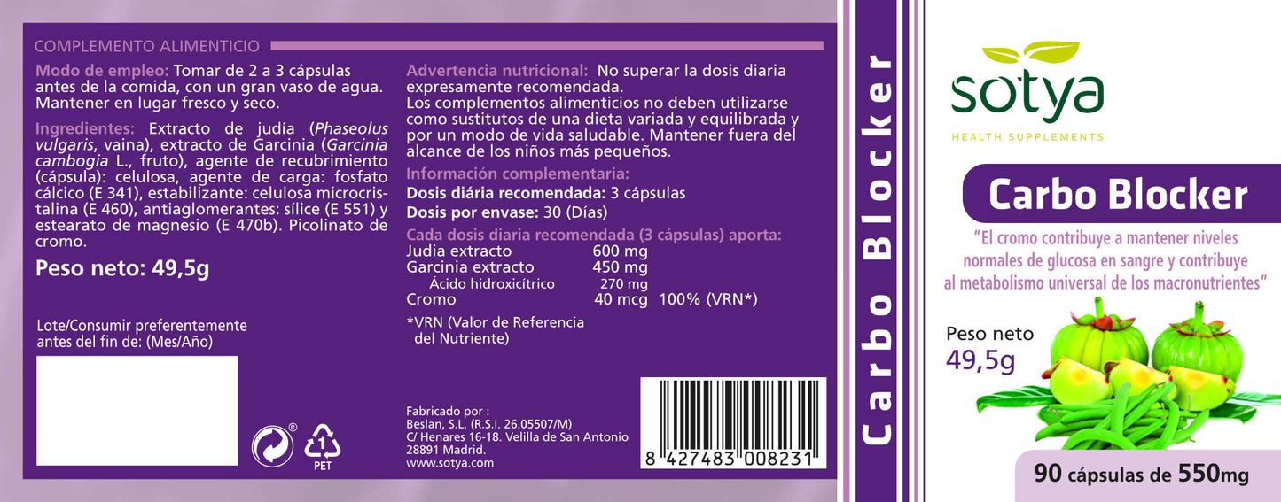 Carbo Blocker - 90 cápsulas- Sotya