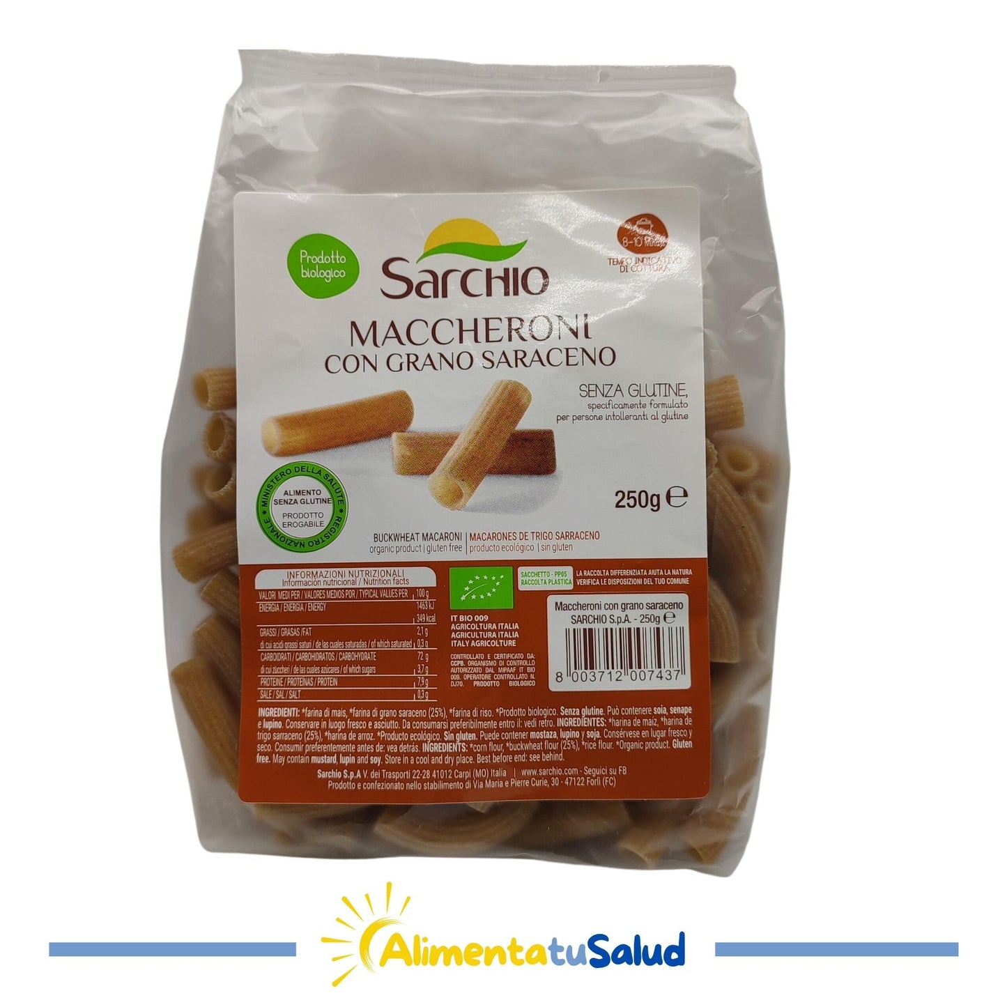 Macarrones de Trigo Sarraceno Eco - 250g - Sarchio