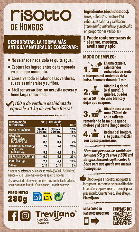 Risotto de setas - 280 g - Trevijano