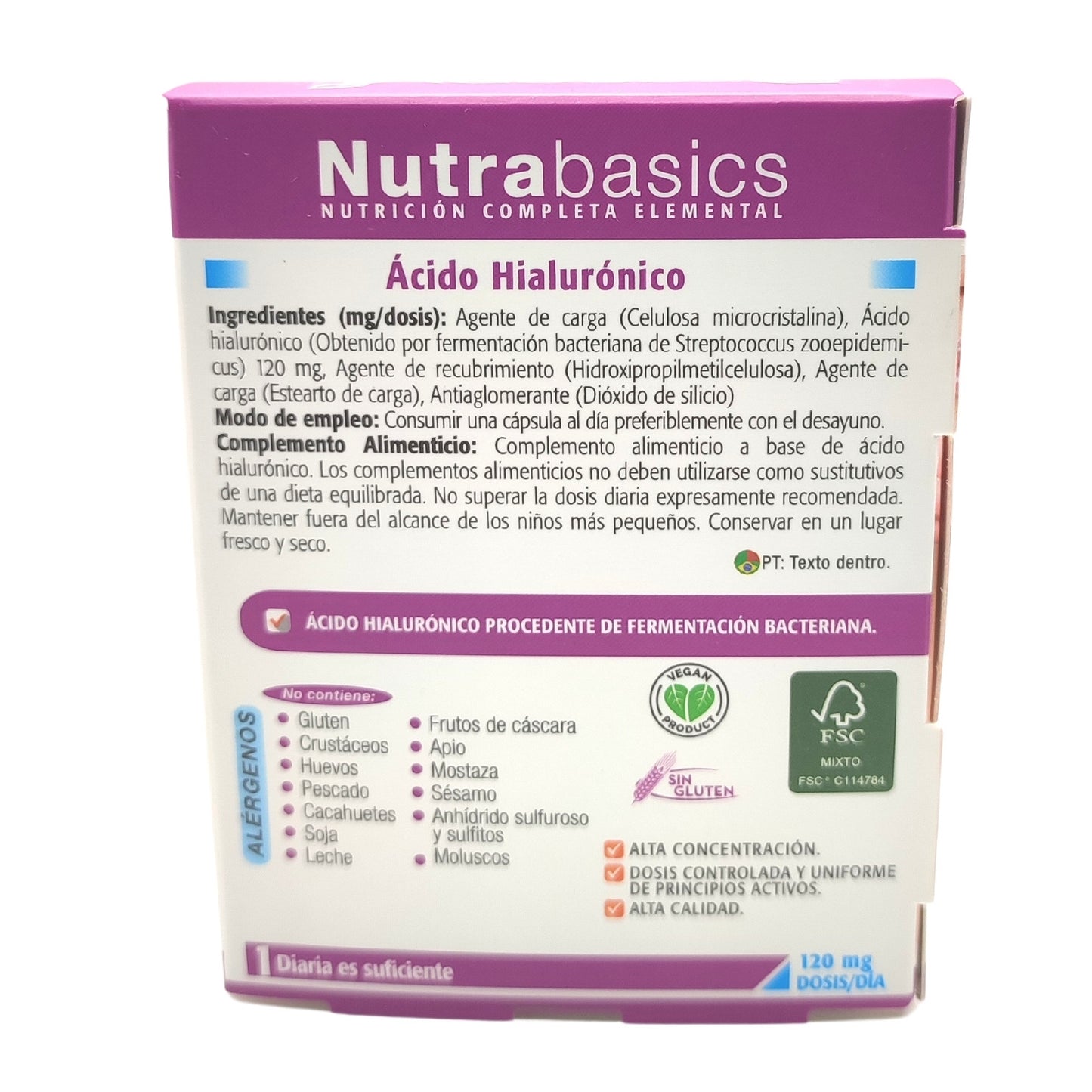 Ácido Hialurónico nutrabasics - Drasanvi - 30 Cápsulas