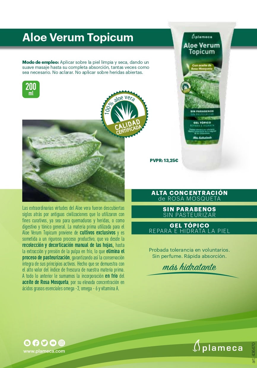 Gel de Aloe Vera - Aloe Verum Topicum - 200 ml