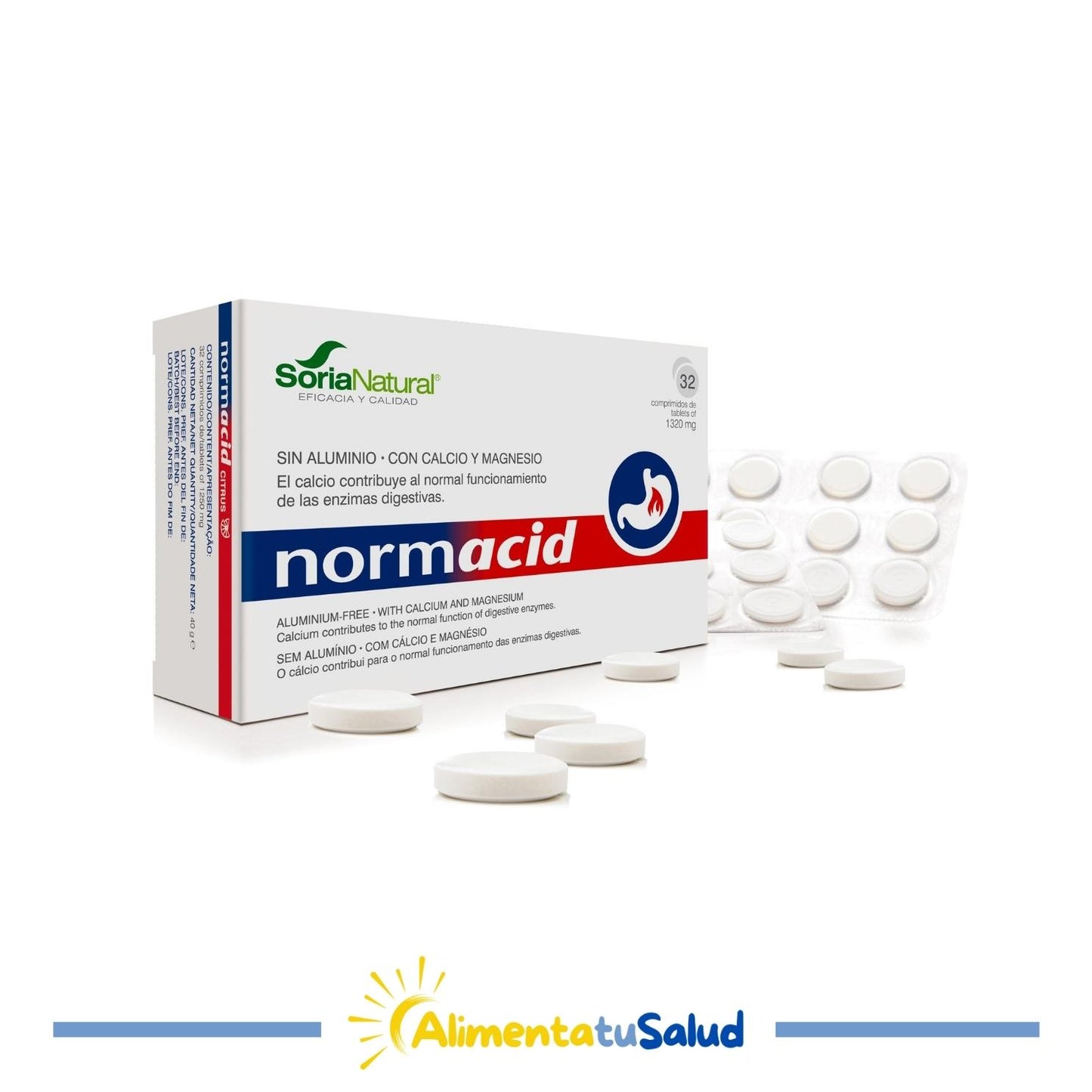 Normacid - Soria Natural - 32 comprimits