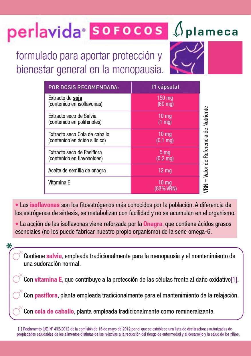 Perlavida Sofocos - Plameca - 30 cápsulas