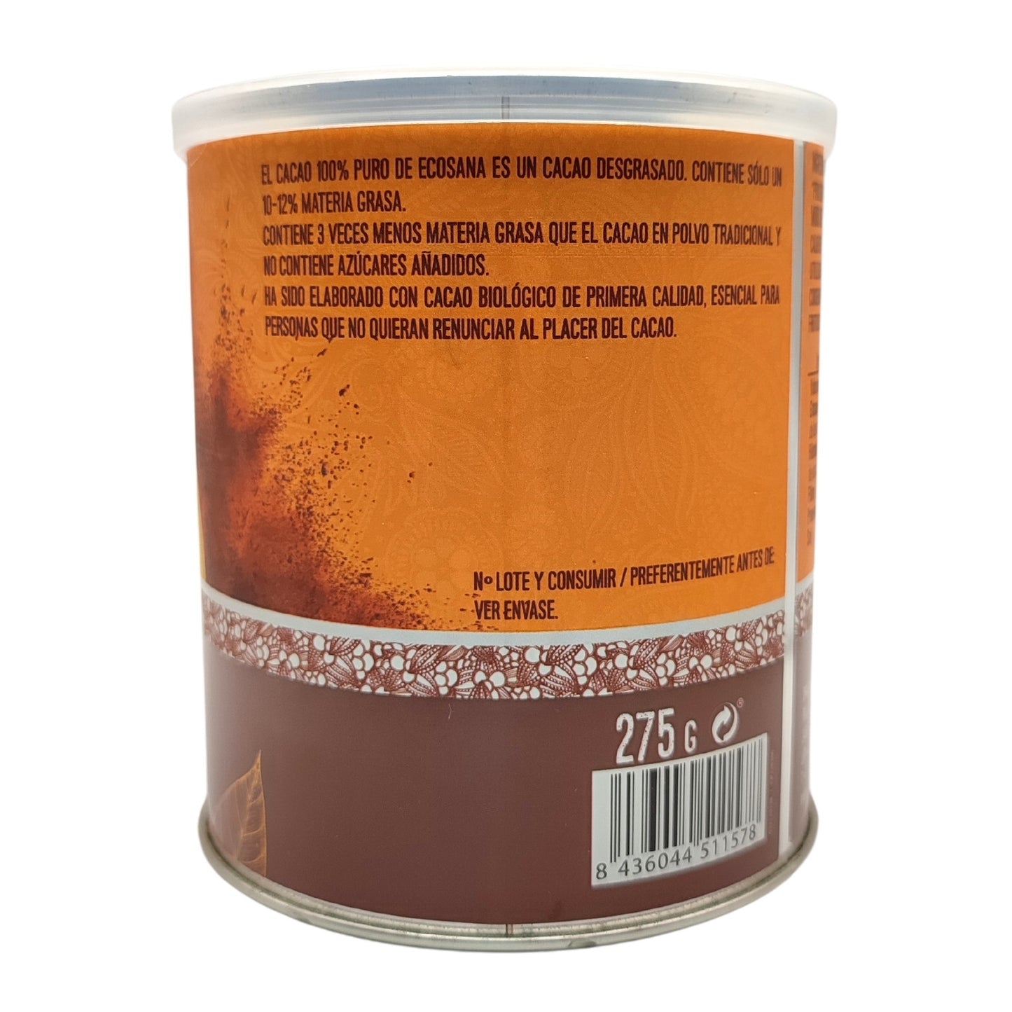 Cacao Puro Desgrasado Bio - 275 g - Ecosana